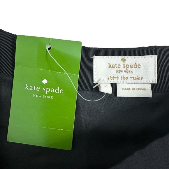 Kate Spade Skirt $278 Lula Mini Black Flare Twee Dainty Size 2 Extra Small New - Picture 5 of 8